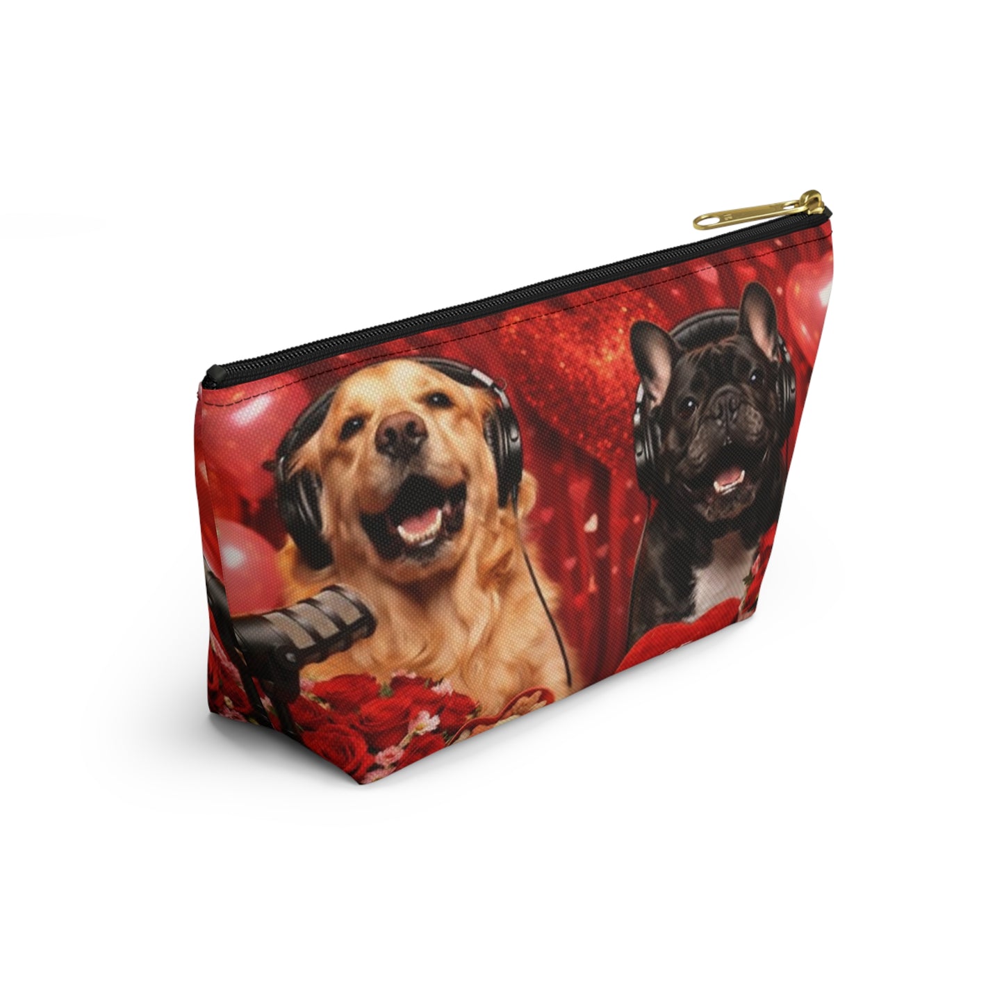 Goldie & Frenchie Valentines Day Inspired Red Accessory Pouch