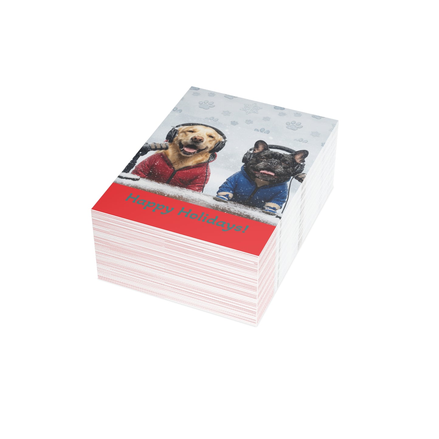 Goldie & Frenchie Winter Postcard Bundles (envelopes included)