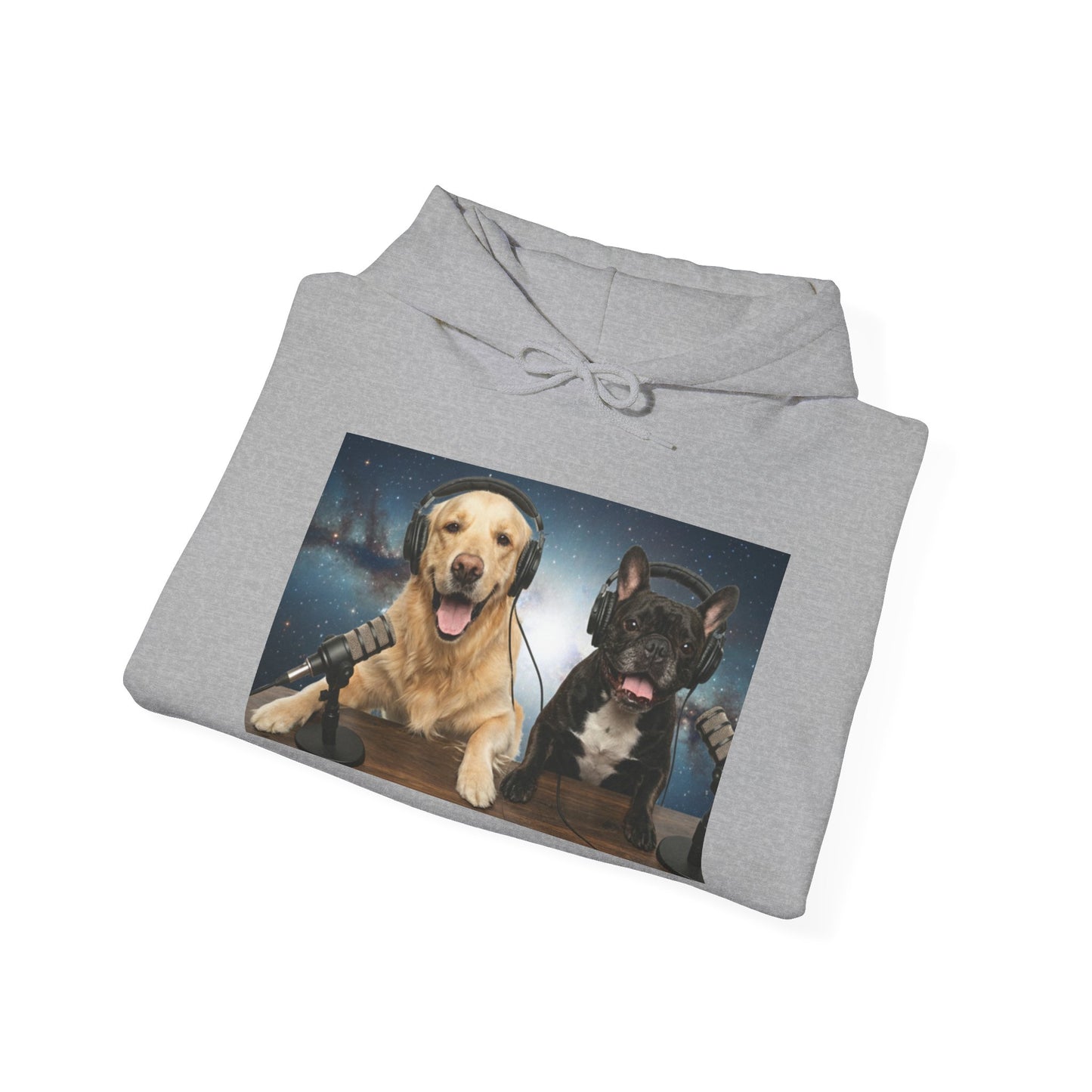 Goldie & Frenchie Cozy Hoodie Broadcasting from Space