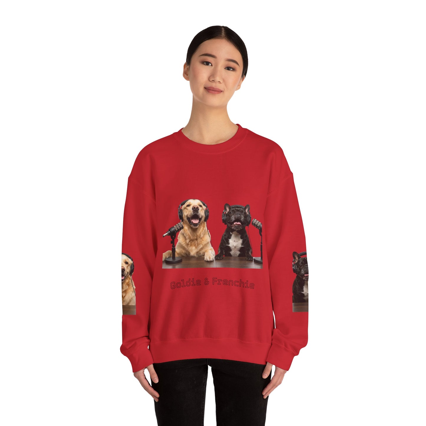 Goldie & Frenchie Smiling Crewneck with G&F sleeves