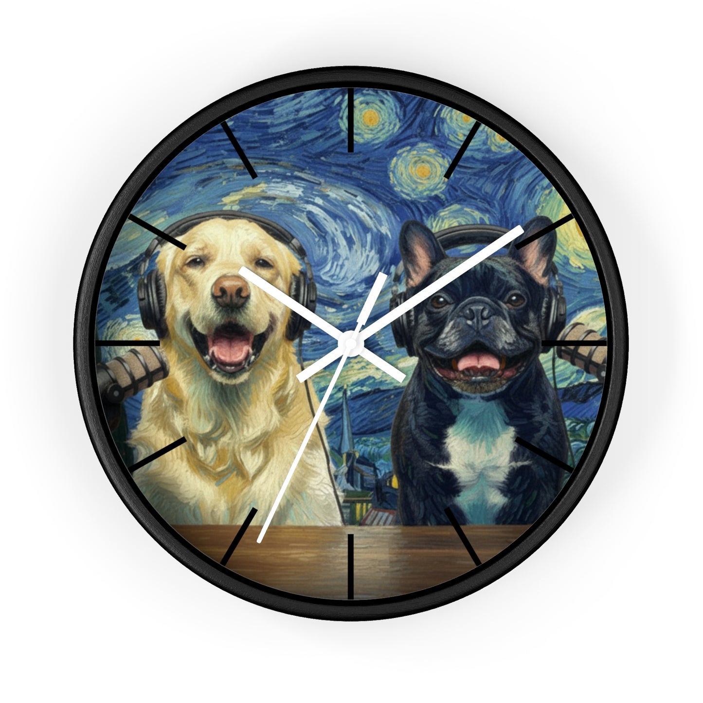 Goldie & Frenchie 'Starry Night' Wall Clock - Van Gogh Inspired