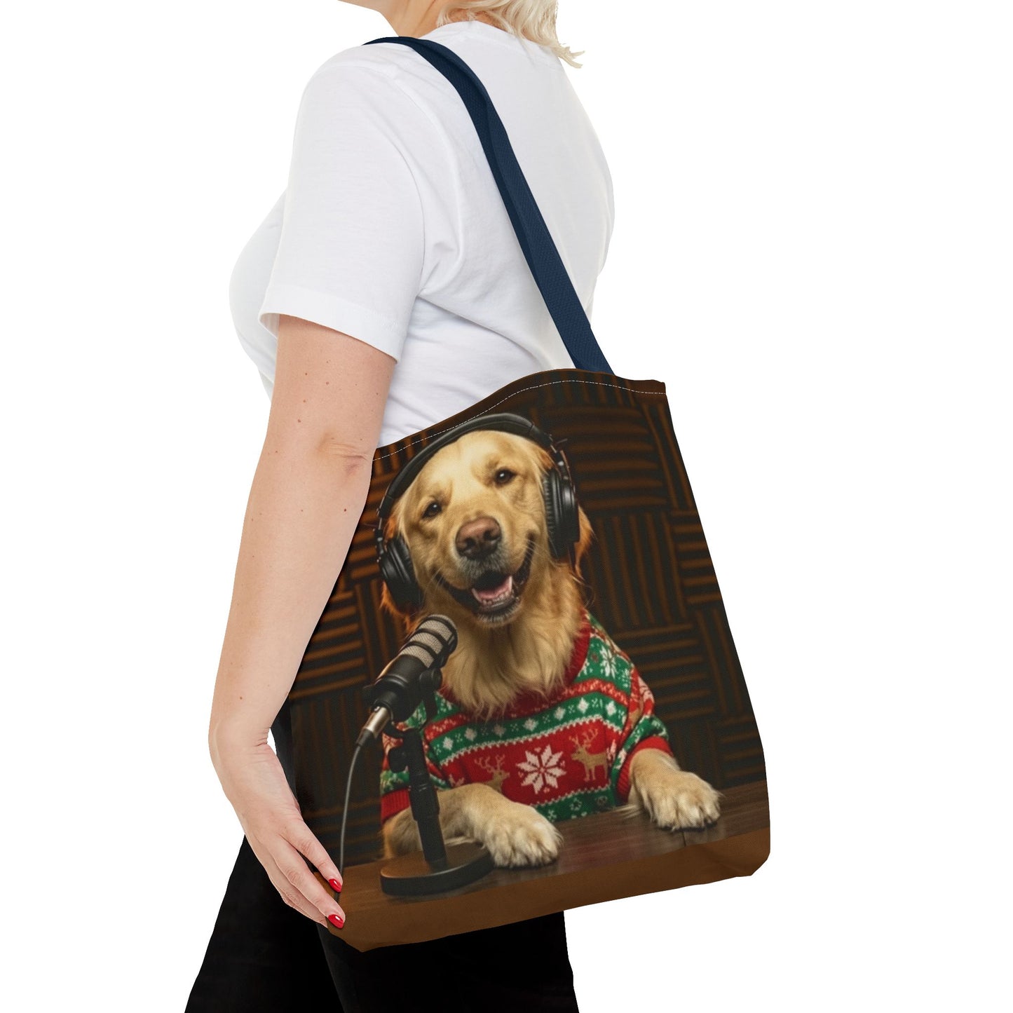 Goldie & Frenchie Smiling Christmas Tote Bag