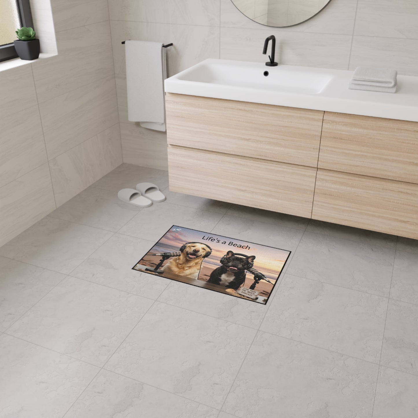 Goldie & Frenchie 'Life's a Beach' Floor Mat — Heavy-Duty Entry Rug