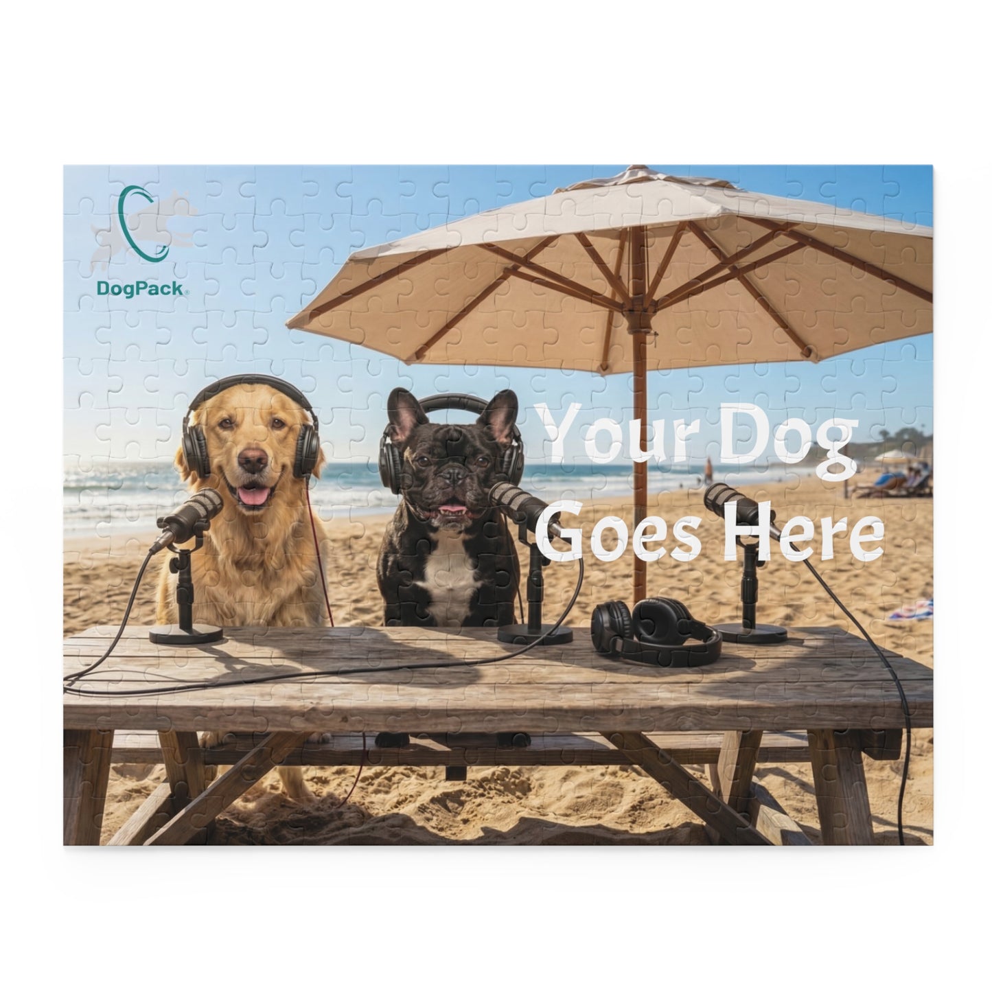 Goldie & Frenchie Custom Puzzle - Send in your pic, on the beach! - 120/252/500-Piece Jigsaw