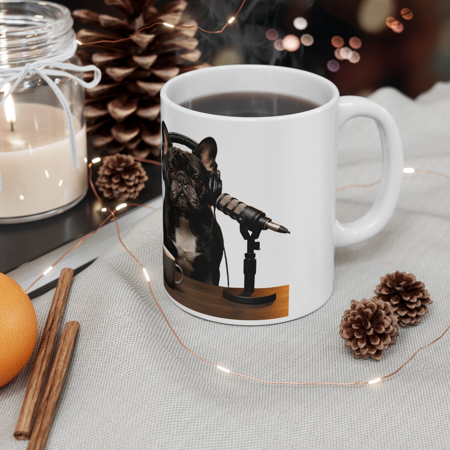 Goldie & Frenchie Dog Podcast Coffee Mug — 11oz & 15oz Quality Ceramic - Ships from United Kingdom