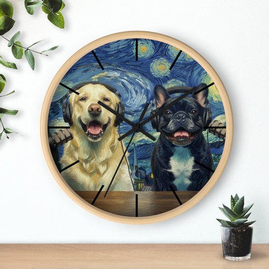 Goldie & Frenchie 'Starry Night' Wall Clock - Van Gogh Inspired