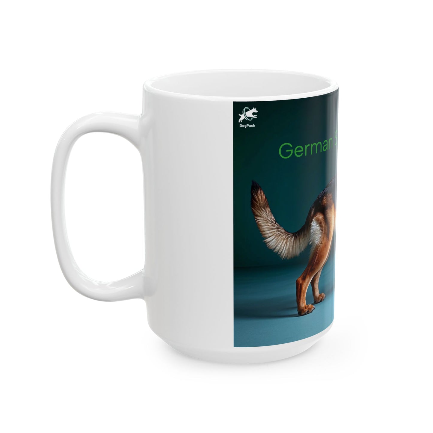 German Shepherd Ceramic Mug — Alsatian Dog Breed Coffee Cup (11oz, 15oz)