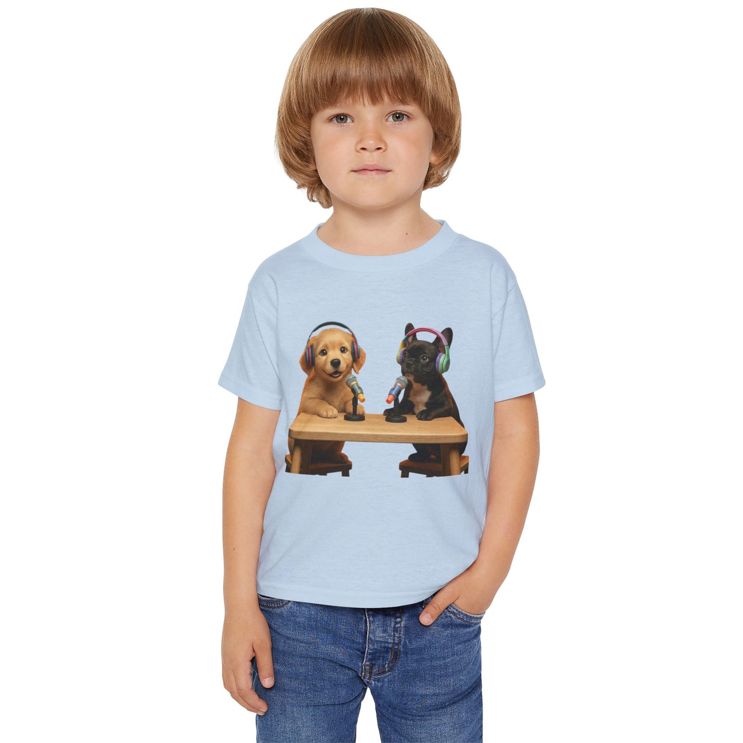 Goldie & Frenchie 'Animated Puppies' Toddler T‑Shirt Front & Back
