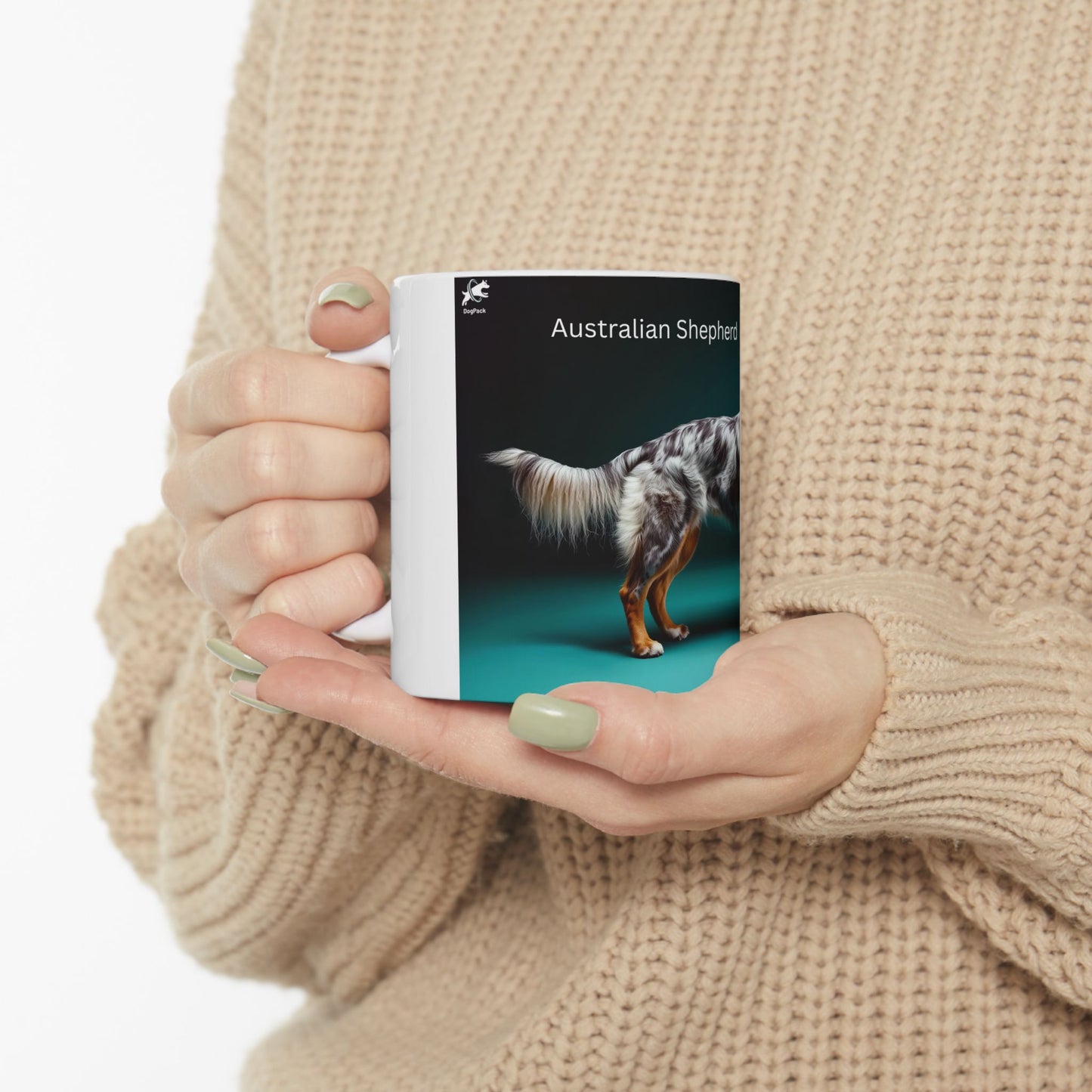 Australian Shepherd Ceramic Mug – Blue Teal Dog Breed Coffee Cup (11oz, 15oz)