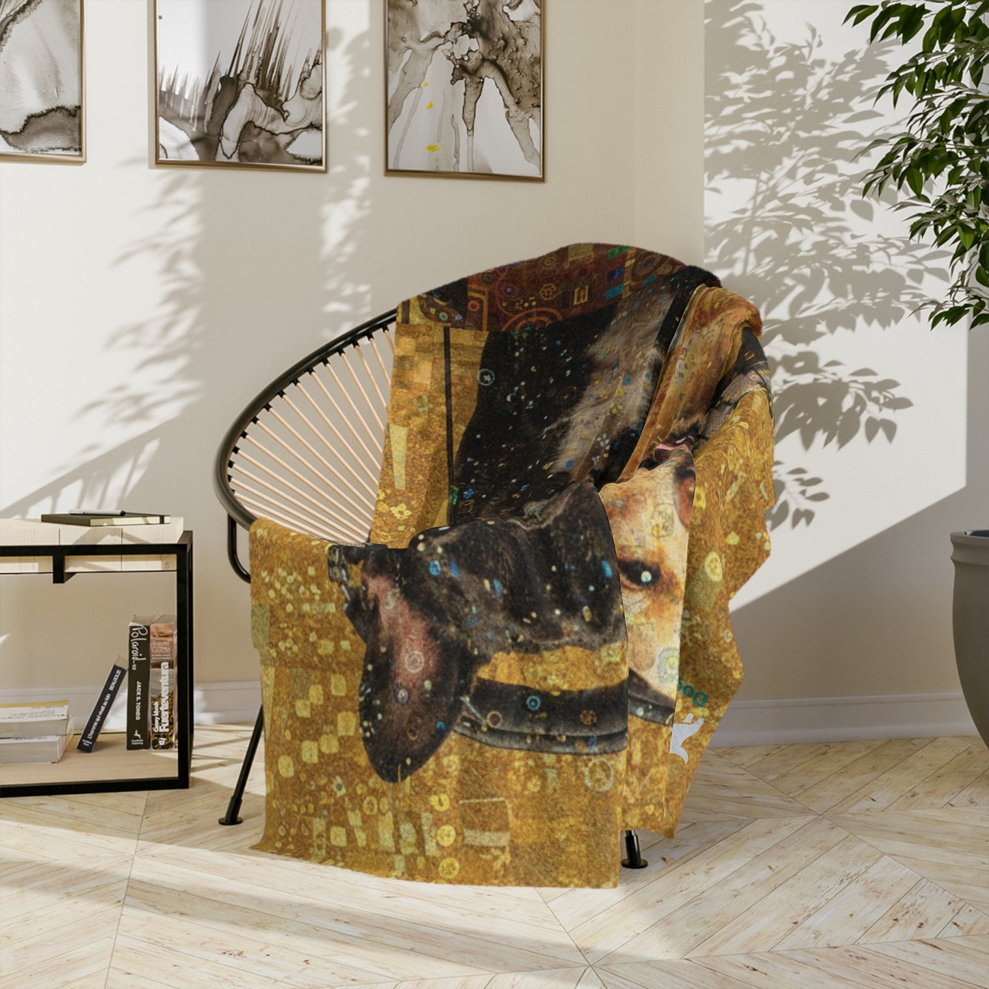 Goldie & Frenchie Klimt Style Velveteen Microfiber Blanket