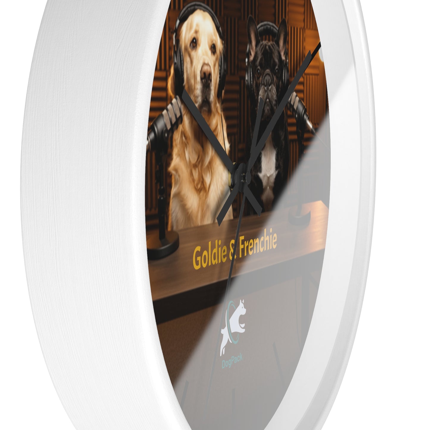 Goldie & Frenchie 'On-Air' Podcast Wall Clock