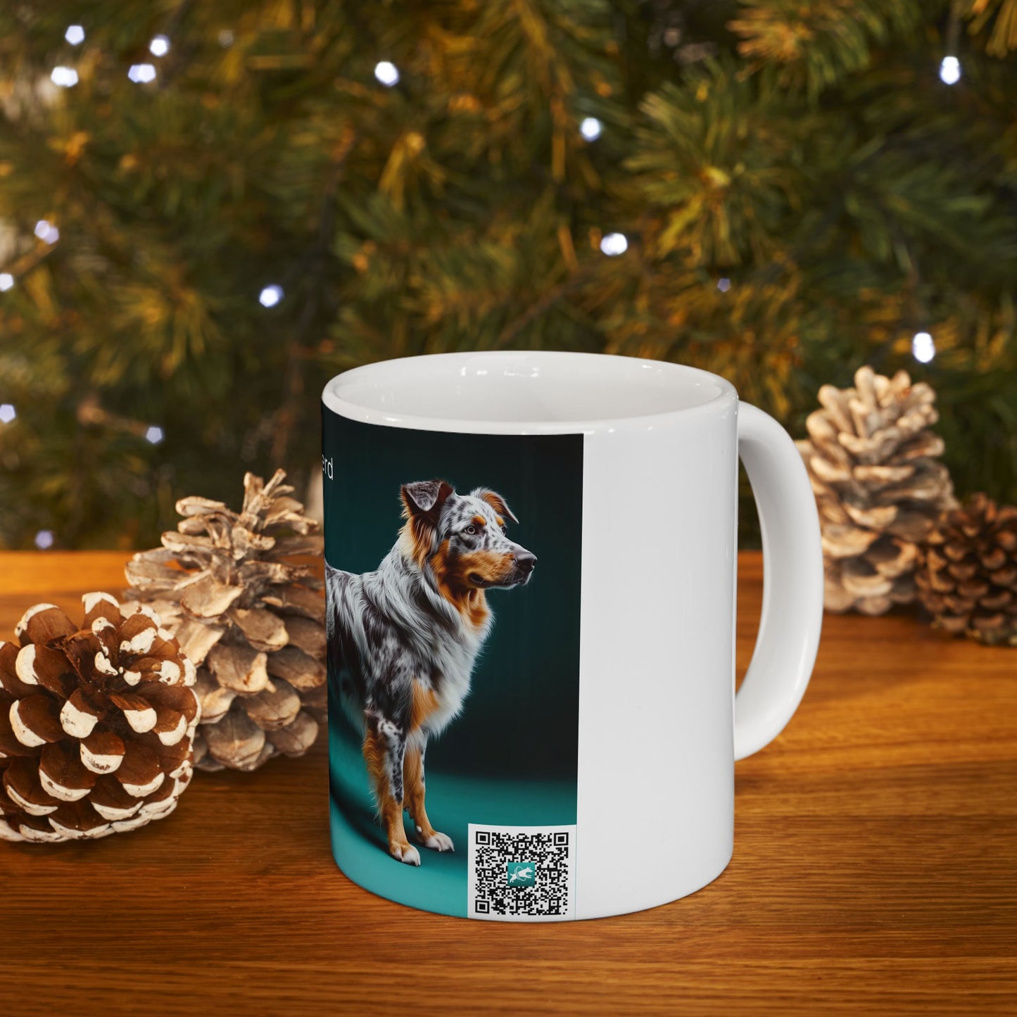 Australian Shepherd Ceramic Mug – Blue Teal Dog Breed Coffee Cup (11oz, 15oz)