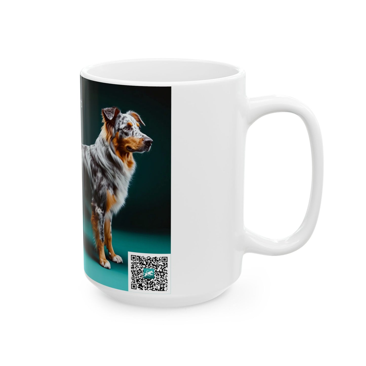 Australian Shepherd Ceramic Mug – Blue Teal Dog Breed Coffee Cup (11oz, 15oz)