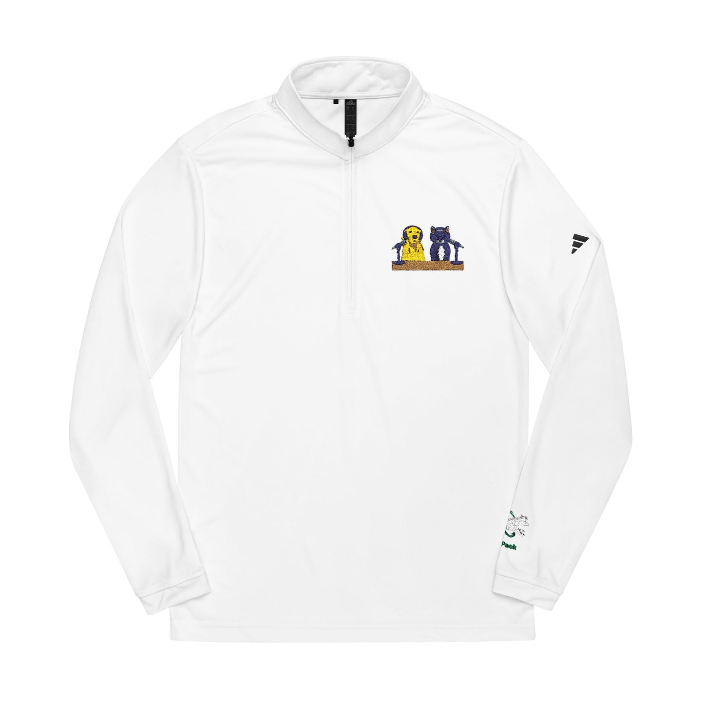 DogPack® Embroidered Studio Patch Quarter-Zip Pullover — adidas® Performance Layer