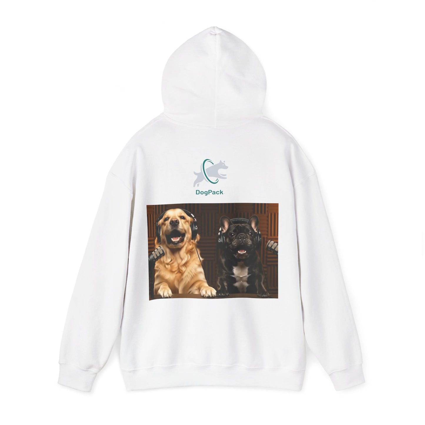 Goldie & Frenchie Dog Podcast with Coffee Mugs Hoodie — Front & Back Print - Ships from United Kingdom