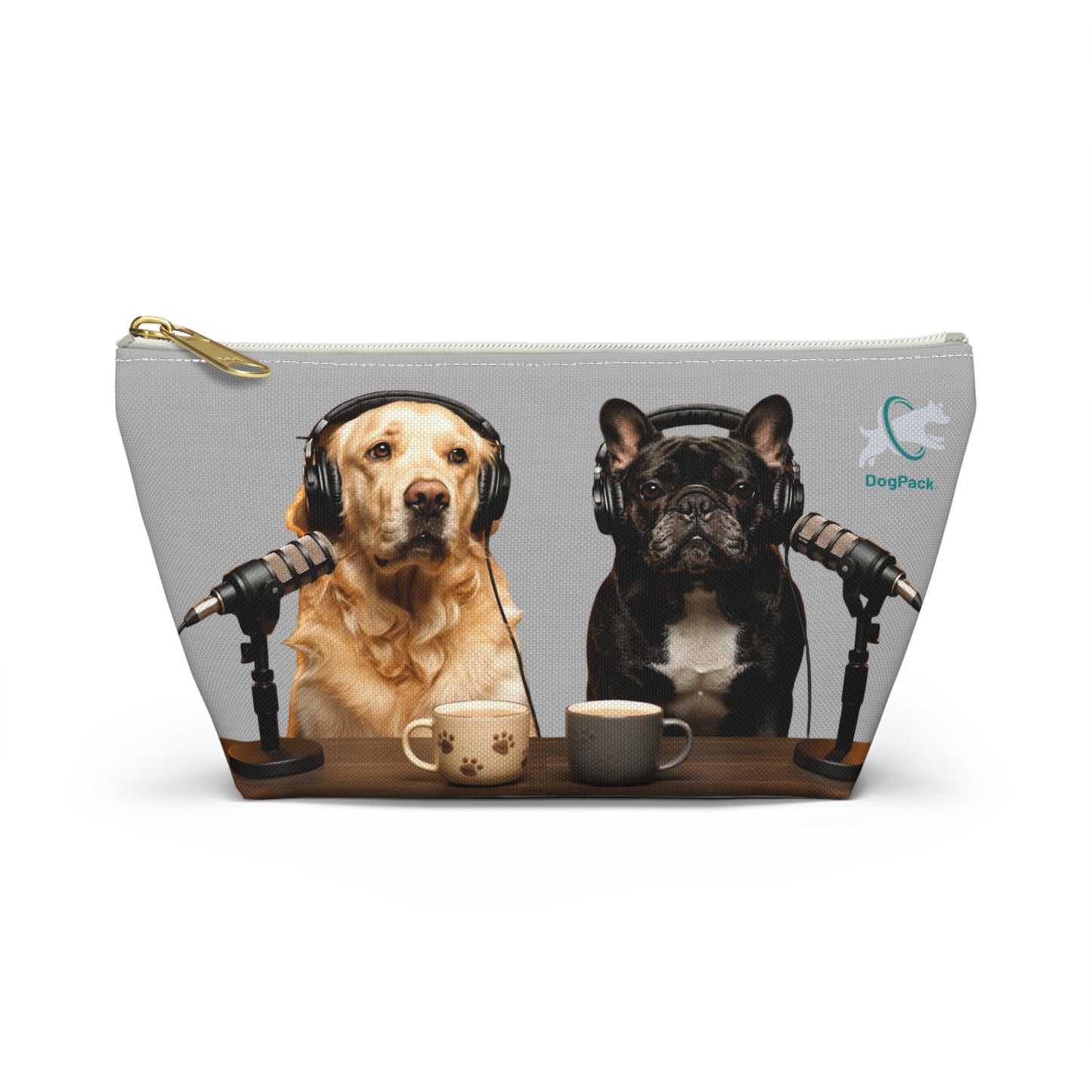 Goldie & Frenchie Playful Puppies and Serious Adults Accessory Pouch