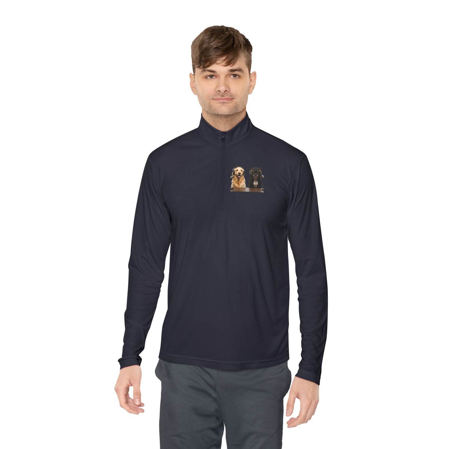 'Goldie & Frenchie' Quarter-Zip Pullover