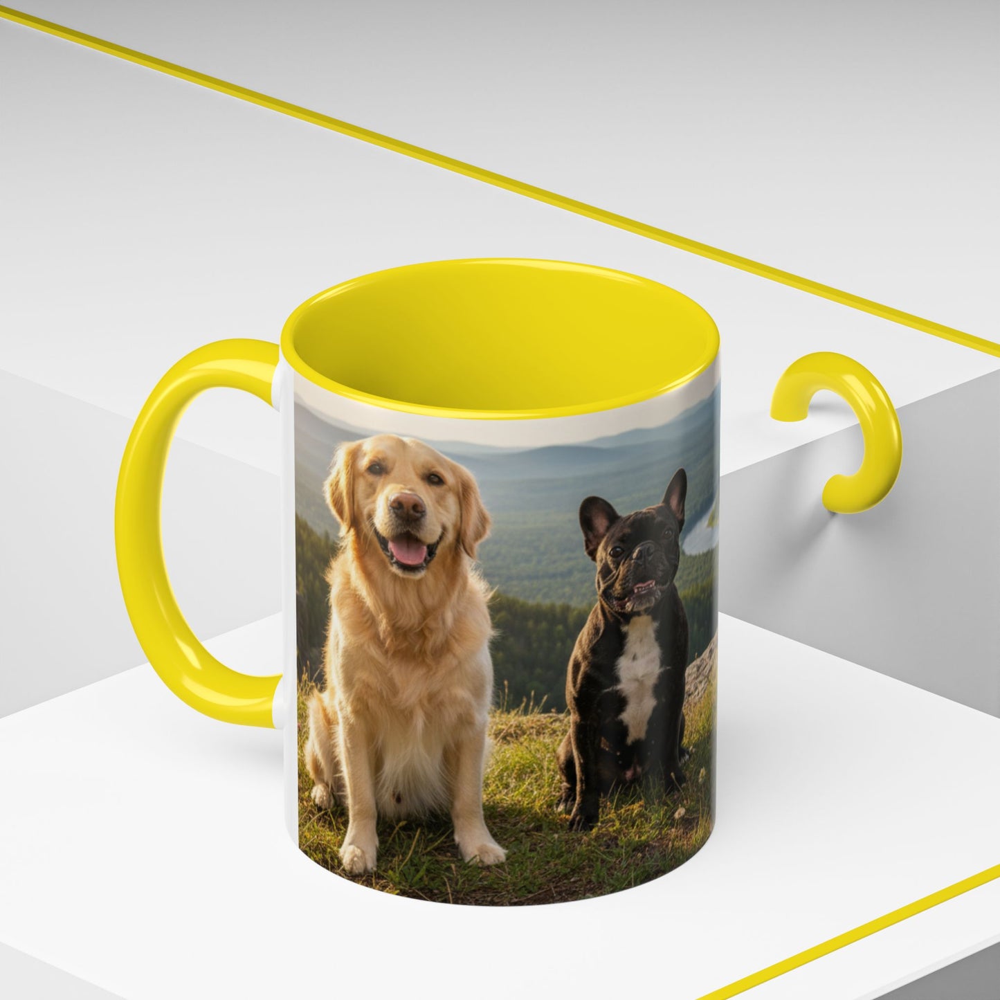 Goldie & Frenchie Take the Day Off Accent Coffee Mug – Out on a Hike (11/15oz)