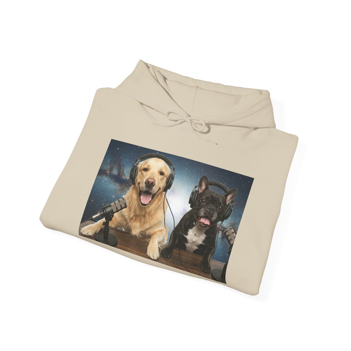 Goldie & Frenchie Cozy Hoodie Broadcasting from Space