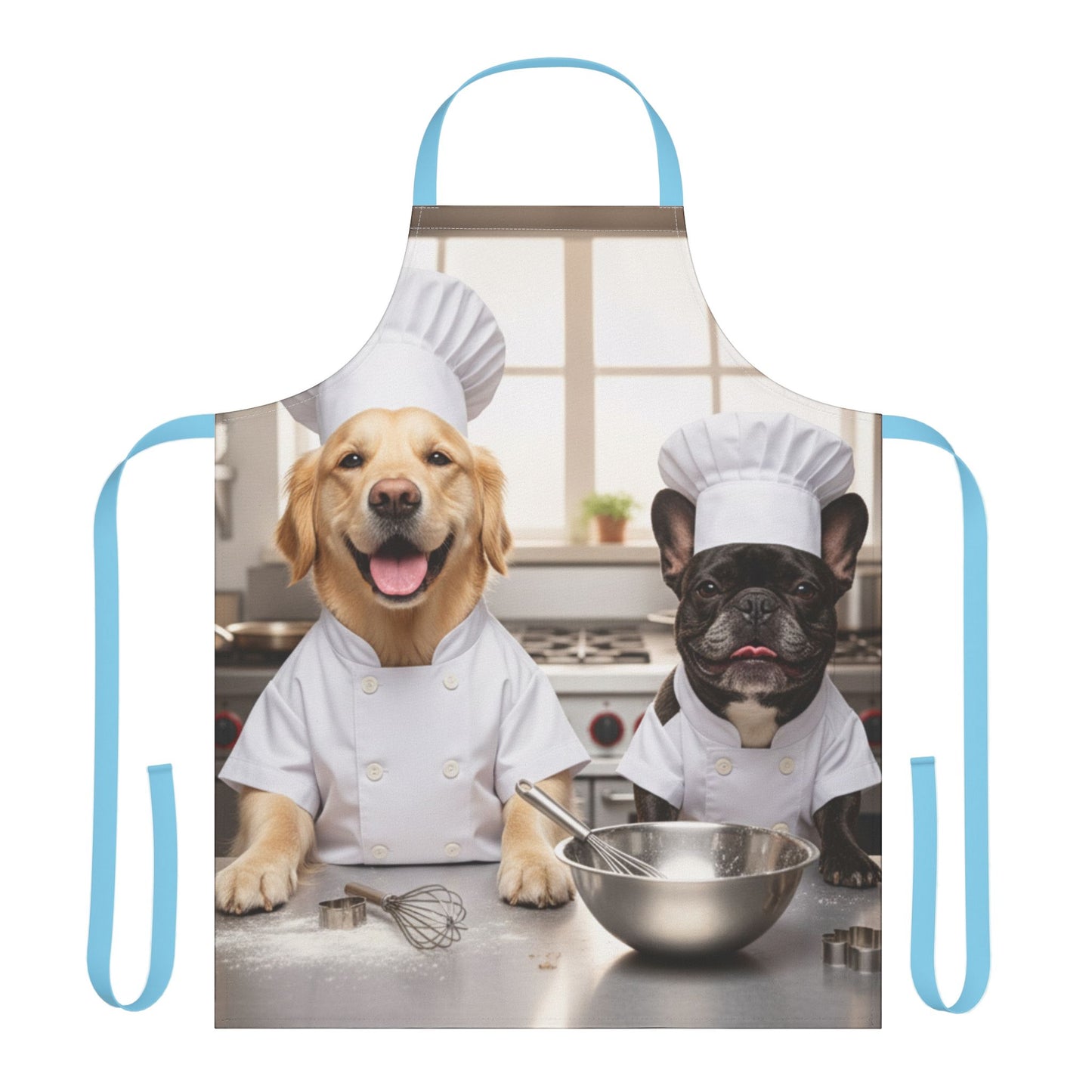 Goldie & Frenchie Chef Apron - Cute Kitchen Apron with The Dogs in Chef Hats