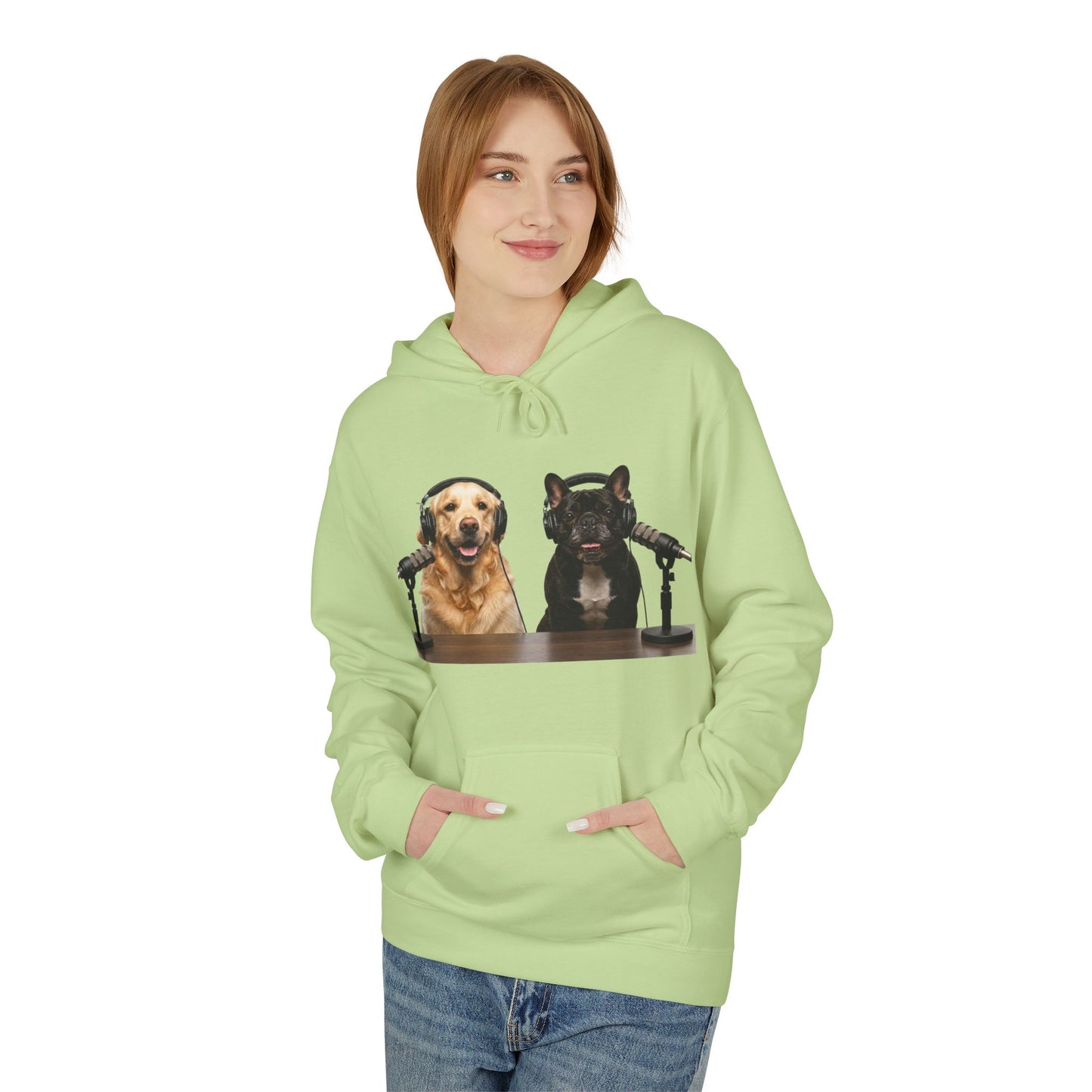 Goldie & Frenchie Repeating Pattern with Australia Flag Hoodie — Front & Back Print - Ships from Australia + New Zealand