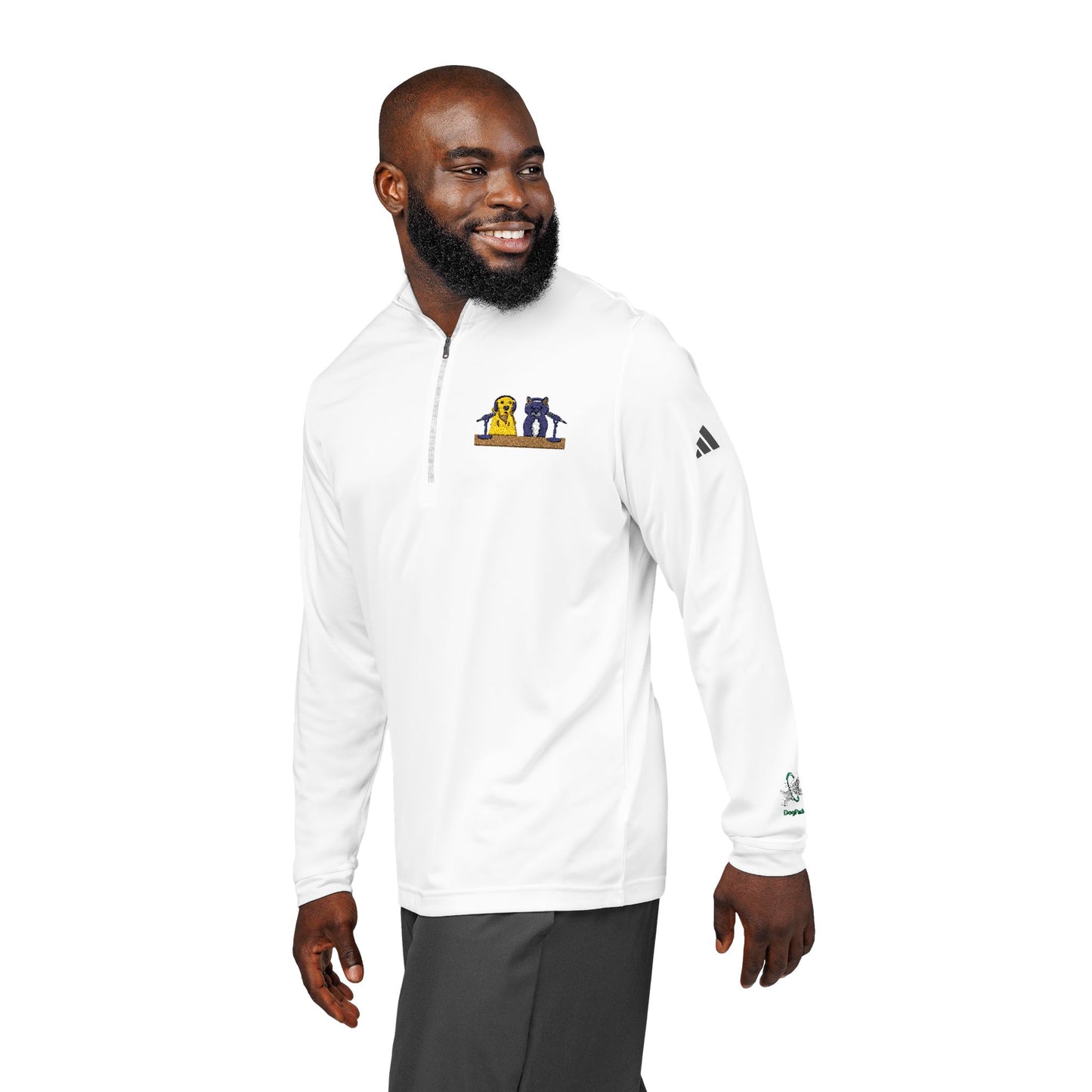 DogPack® Embroidered Studio Patch Quarter-Zip Pullover — adidas Performance Layer