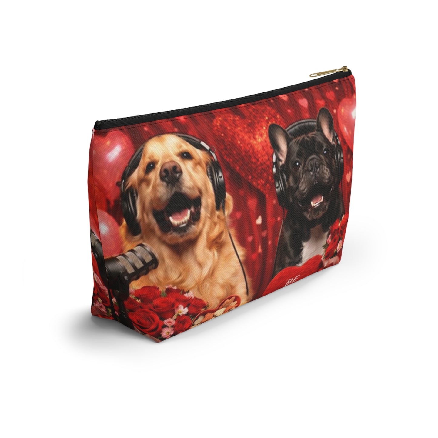 Goldie & Frenchie Valentines Day Inspired Red Accessory Pouch