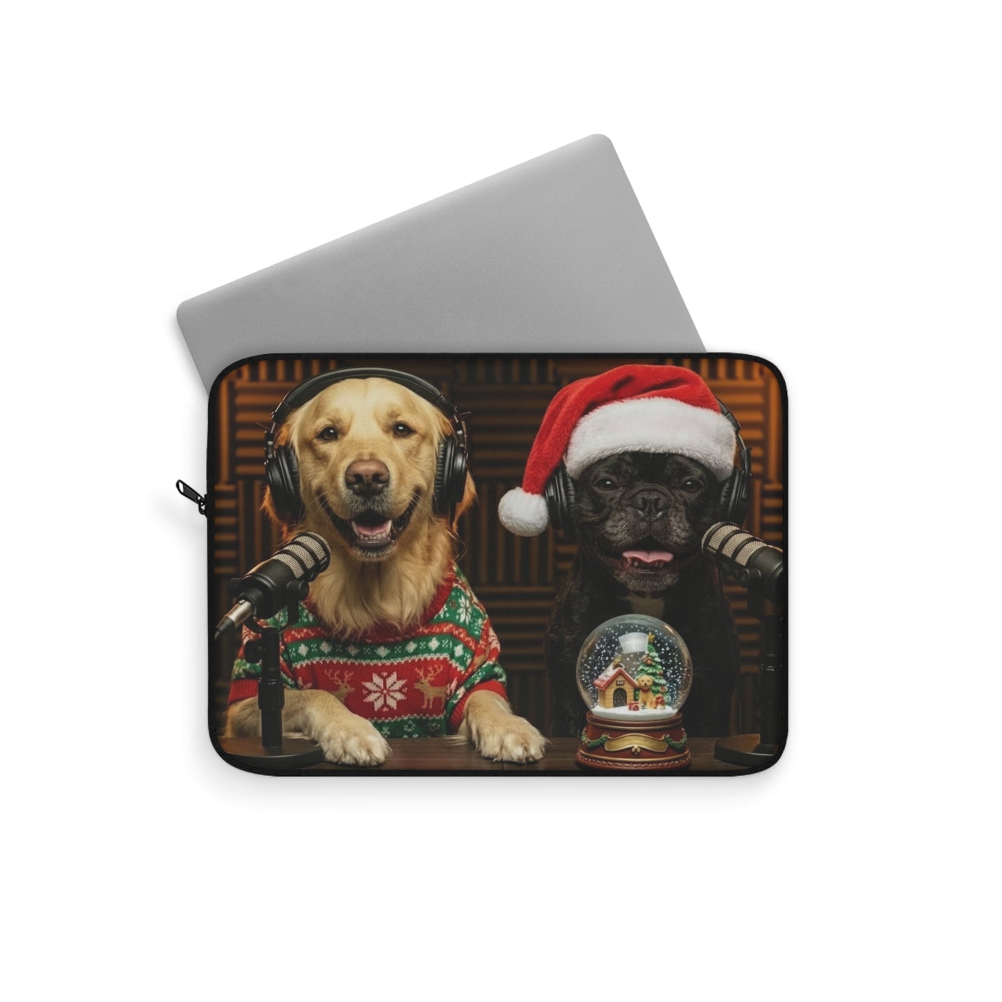 Goldie & Frenchie in Christmas Gear - Laptop Sleeve (12", 13", 15")