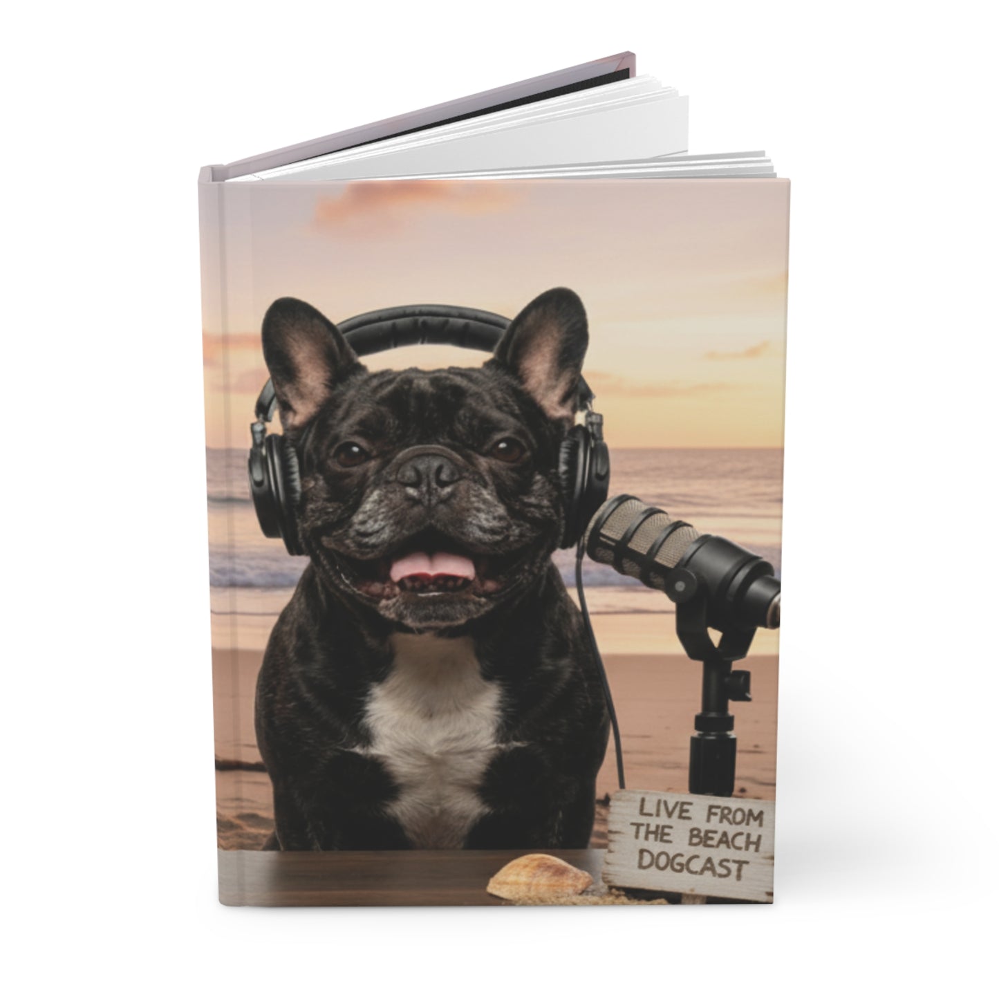 Goldie & Frenchie 'Working on the Beach' Hardcover Journal
