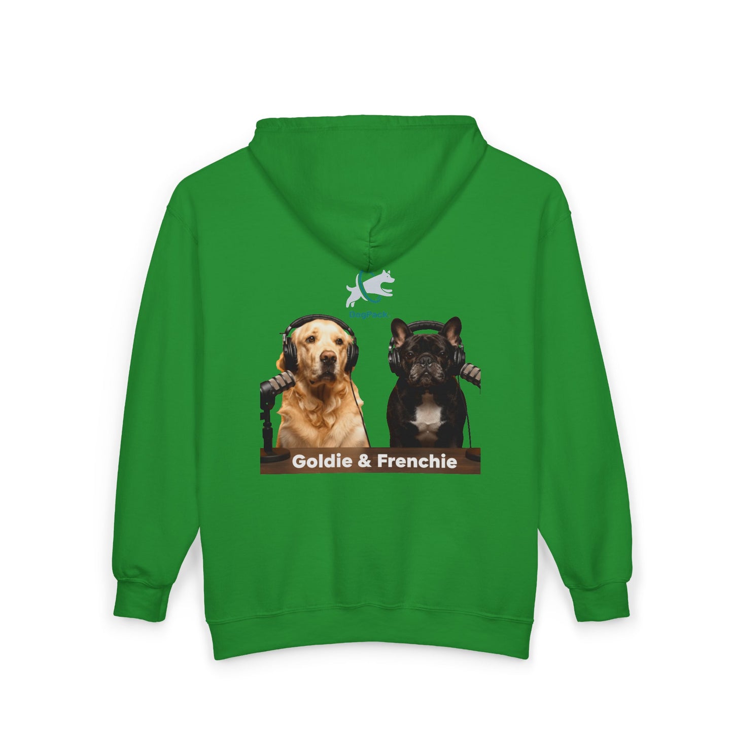 Goldie & Frenchie Podcast Full-Zip Hoodie - Front and Back - Ships from Australia + New Zealand
