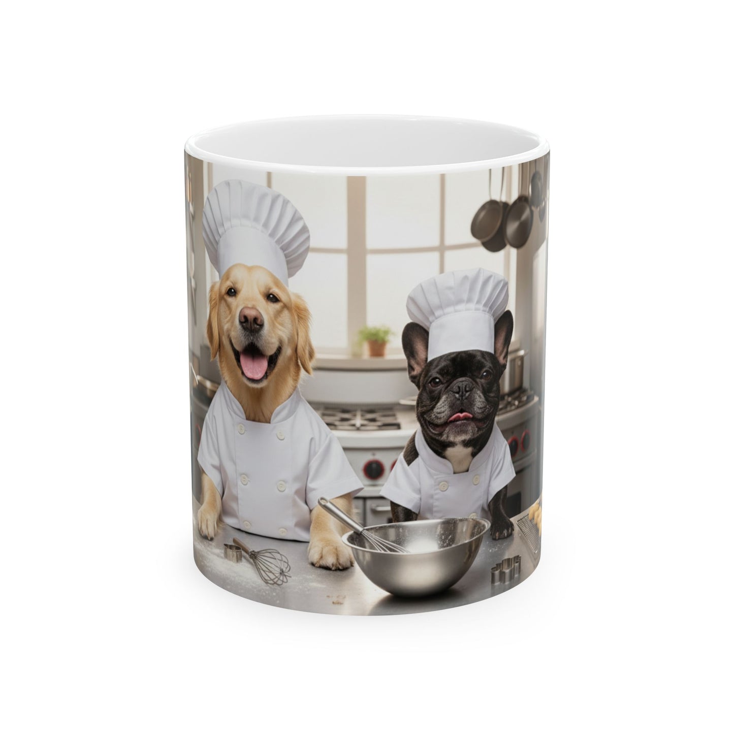 Goldie & Frenchie 'Helping in the Kitchen' - Coffee Ceramic Mug, (11oz, 15oz)