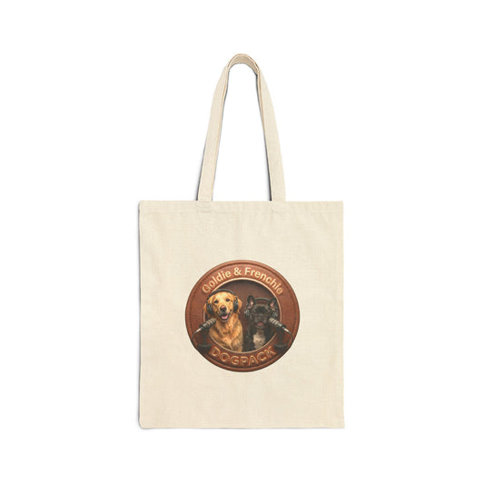Goldie & Frenchie Canvas Tote Bag — Badge