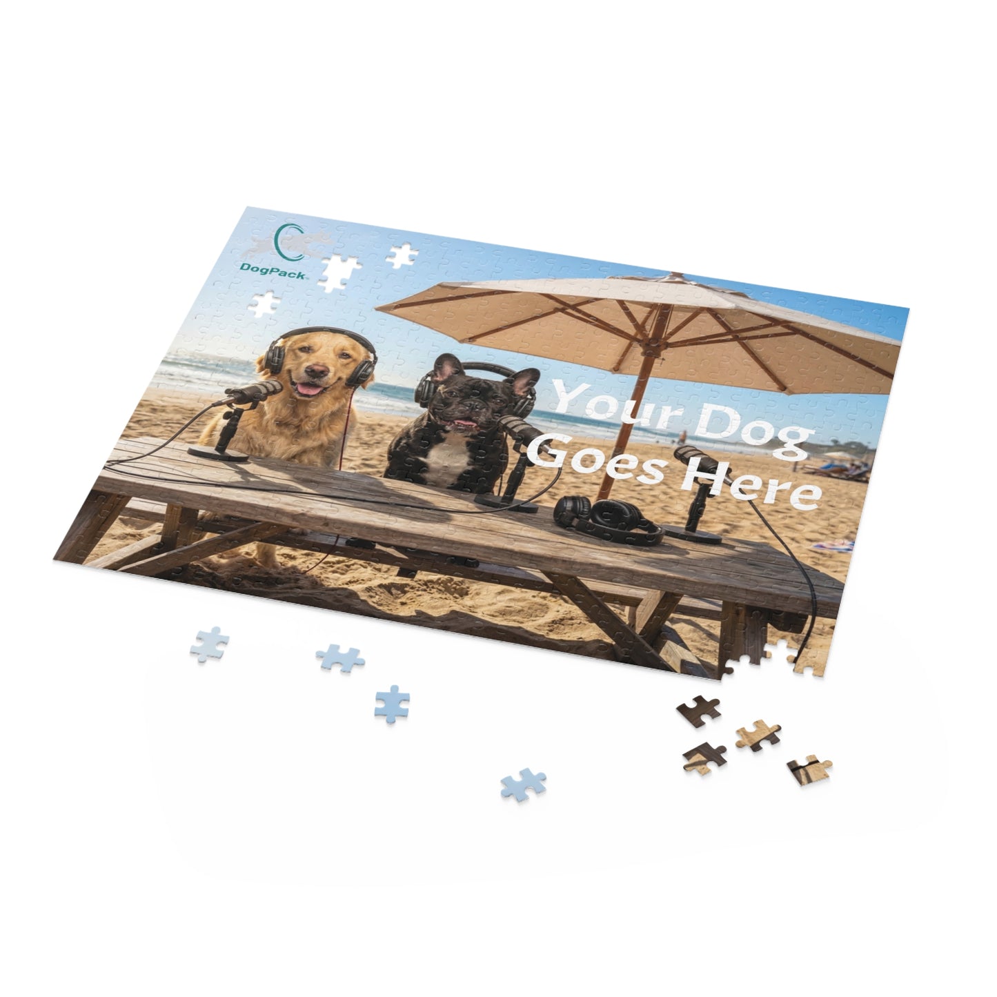 Goldie & Frenchie Custom Puzzle - Send in your pic, on the beach! - 120/252/500-Piece Jigsaw