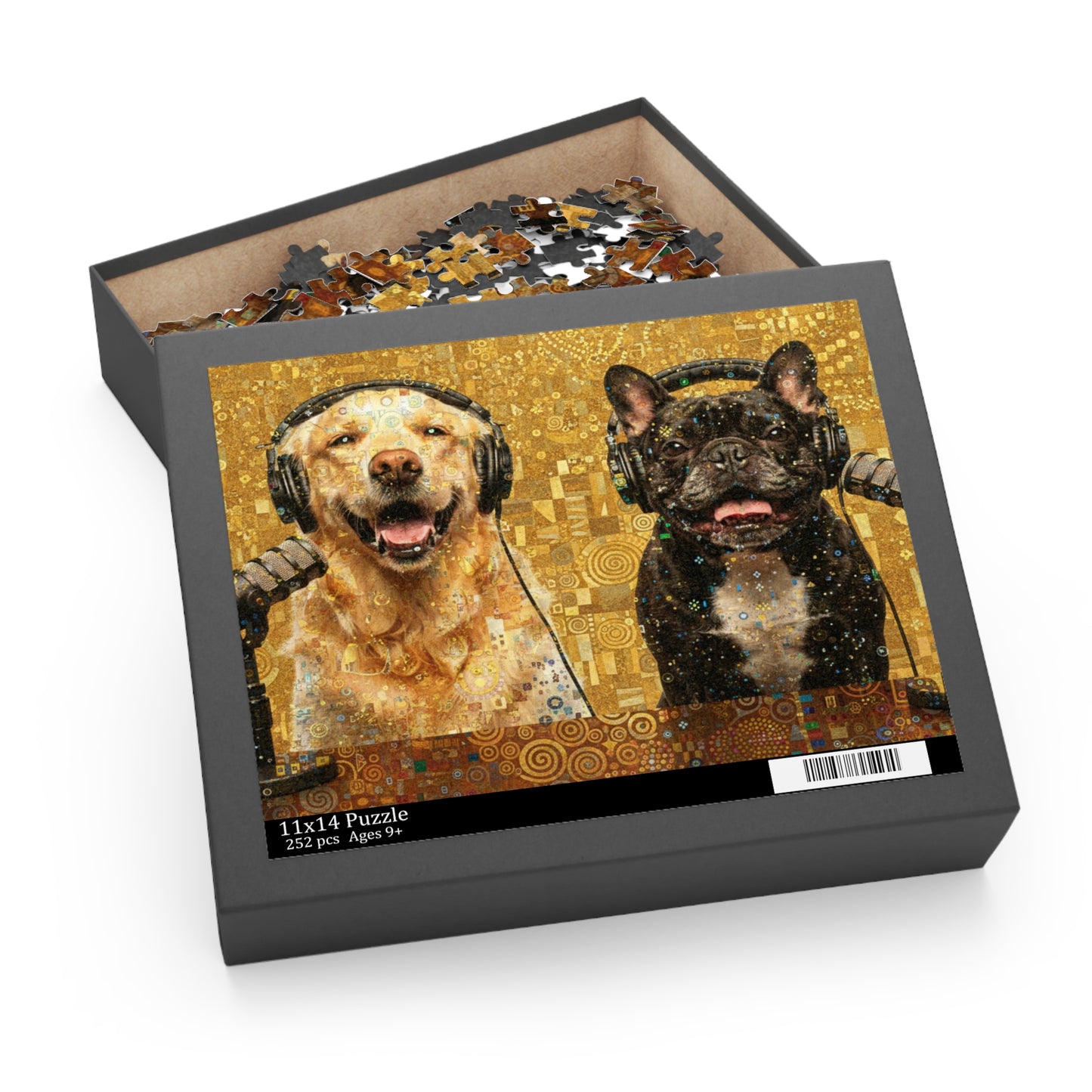 Goldie & Frenchie Klimt Inspired Puzzle — 120/252/500‑Piece Jigsaw