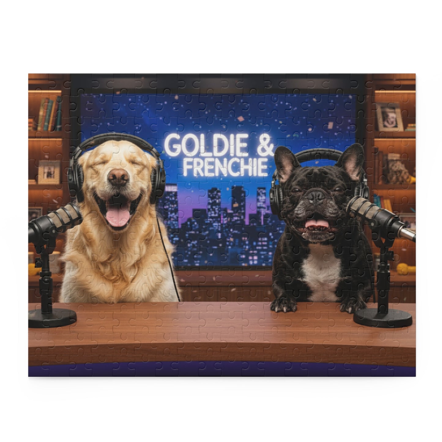 Goldie & Frenchie Talk Show LOL Laughing out Loud Studio Puzzle - Dog Talk Jigsaw (120/252/500 pcs)