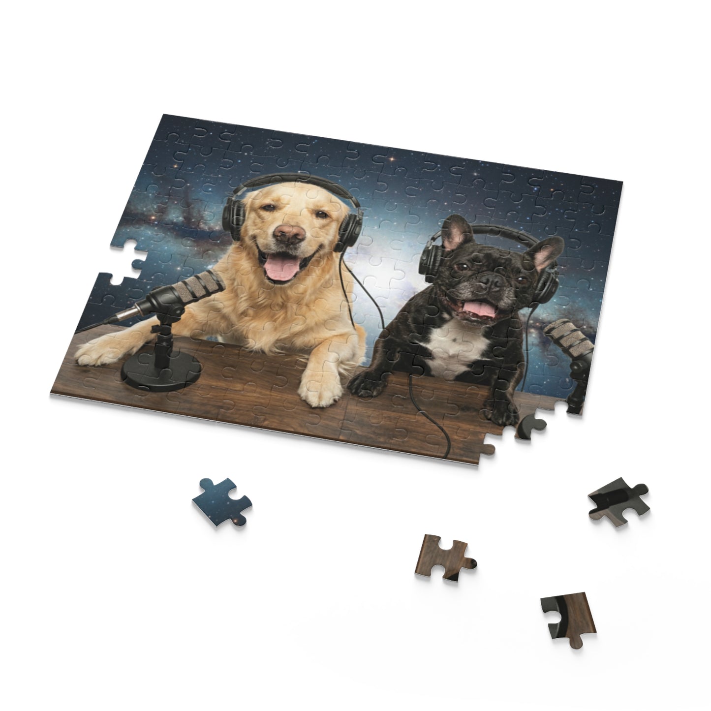 Goldie & Frenchie Broadcasting from Space Puzzle — 120/252/500-Piece Jigsaw