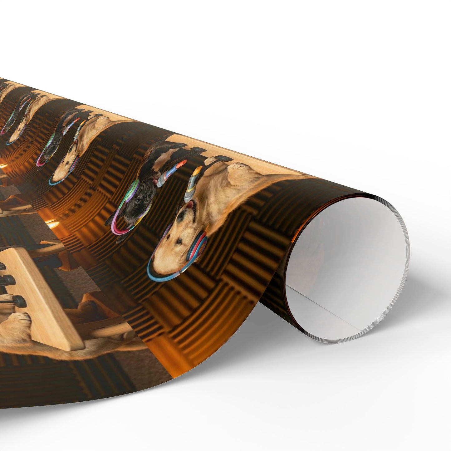 Baby Goldie & Frenchie Classic Studio Wrapping Paper Roll — Puppies on a Podcast Inspired Gift Wrap