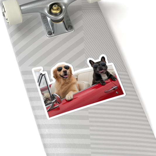 Goldie & Frenchie Top Down - Kiss-Cut Sticker