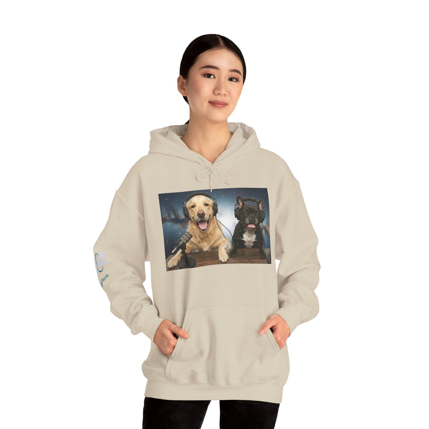 Goldie & Frenchie Cozy Hoodie Broadcasting from Space