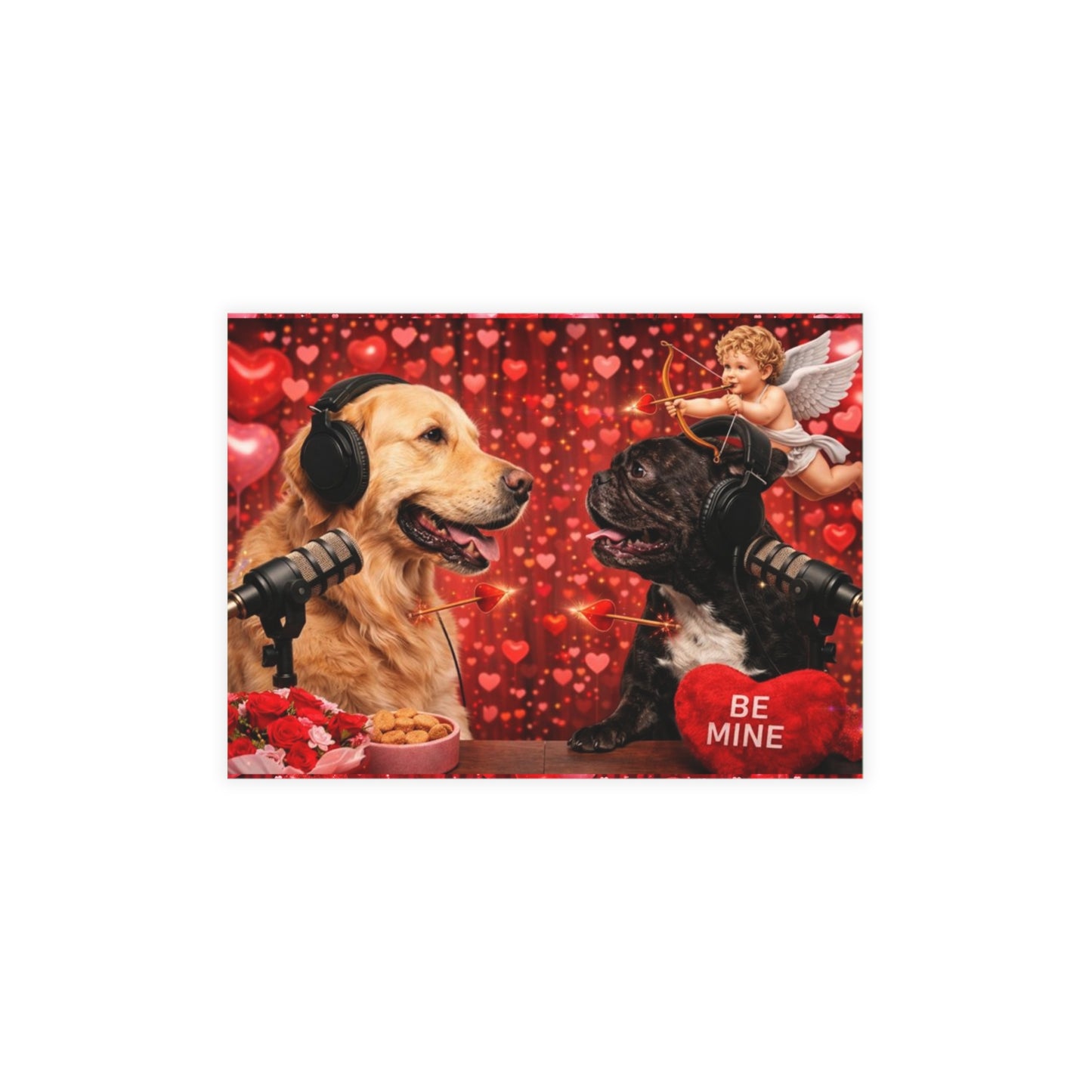 Goldie & Frenchie Valentines Day Postcard Bundles (envelopes included)