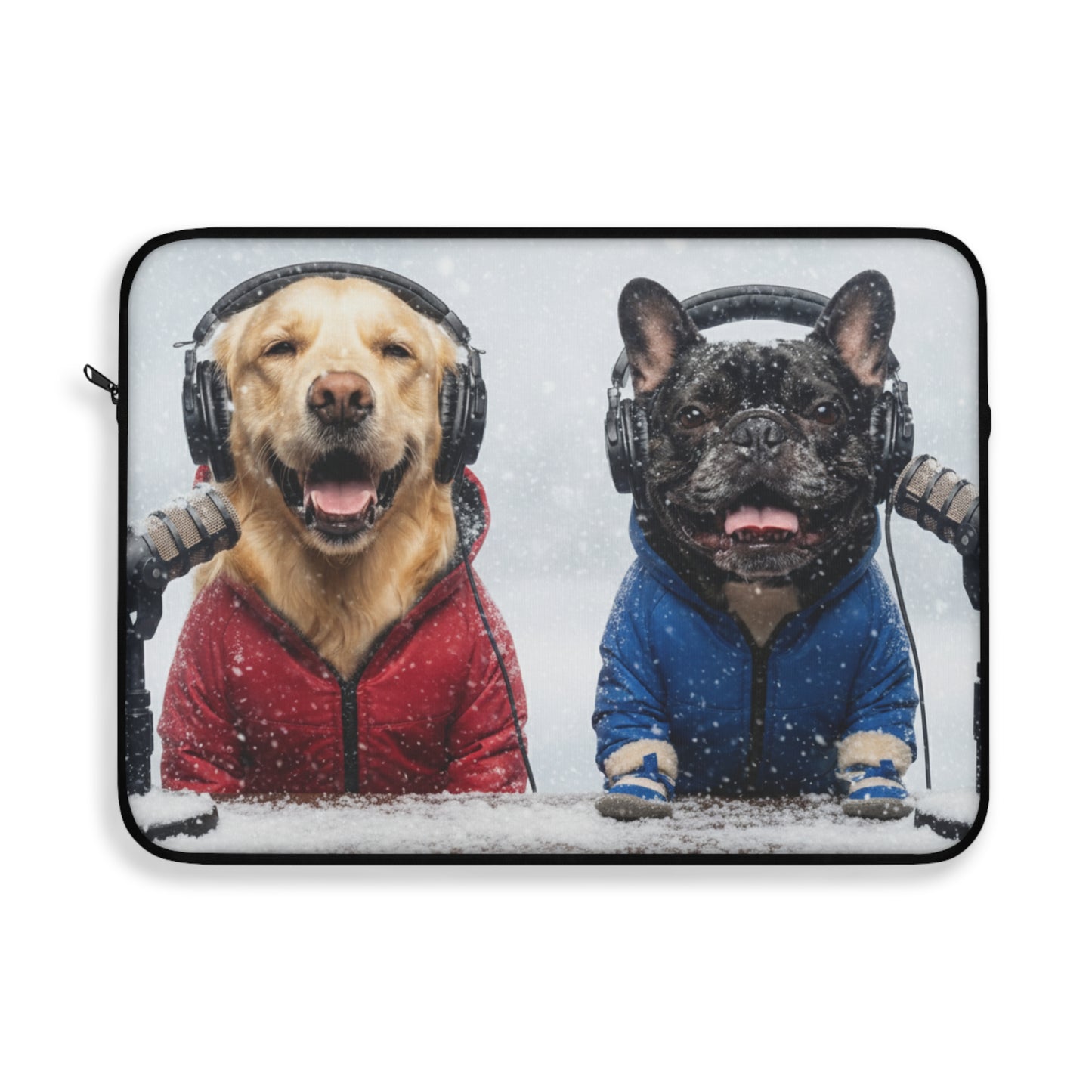 Goldie & Frenchie in Winter Coats - Laptop Sleeve (12", 13", 15")