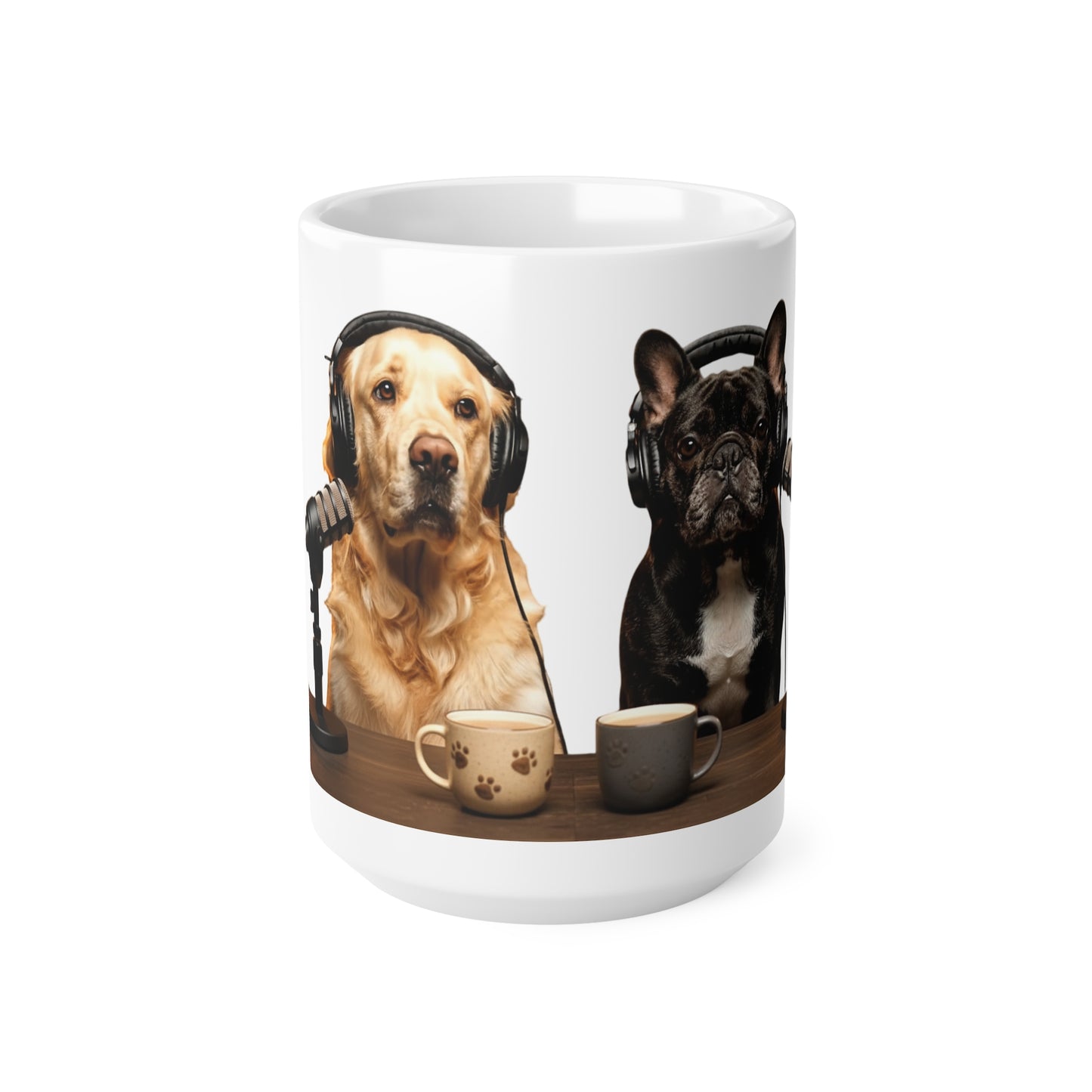 Goldie & Frenchie Dog Podcast Coffee Mug — 11oz & 15oz Quality Ceramic - Ships from United Kingdom