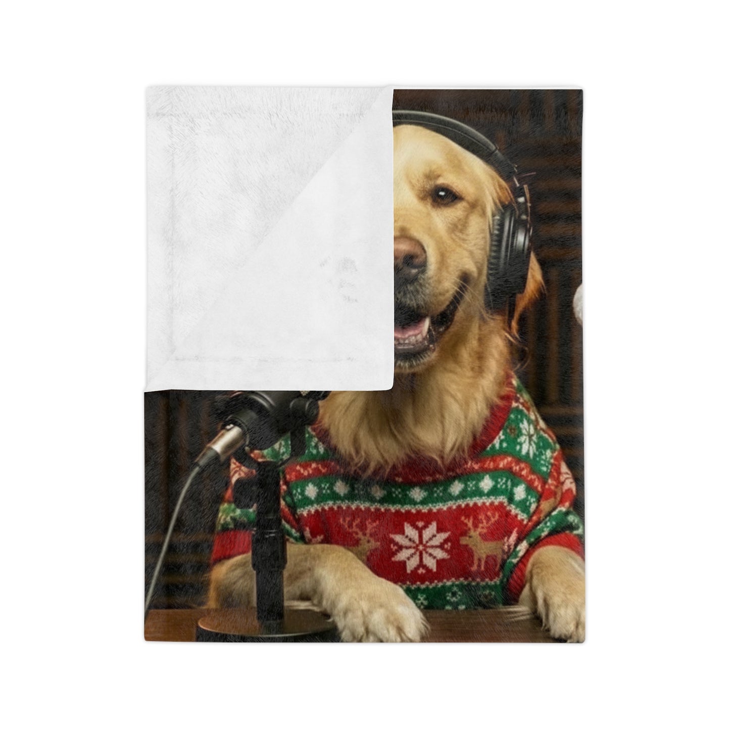 Goldie & Frenchie Velveteen Blanket – Christmas design!