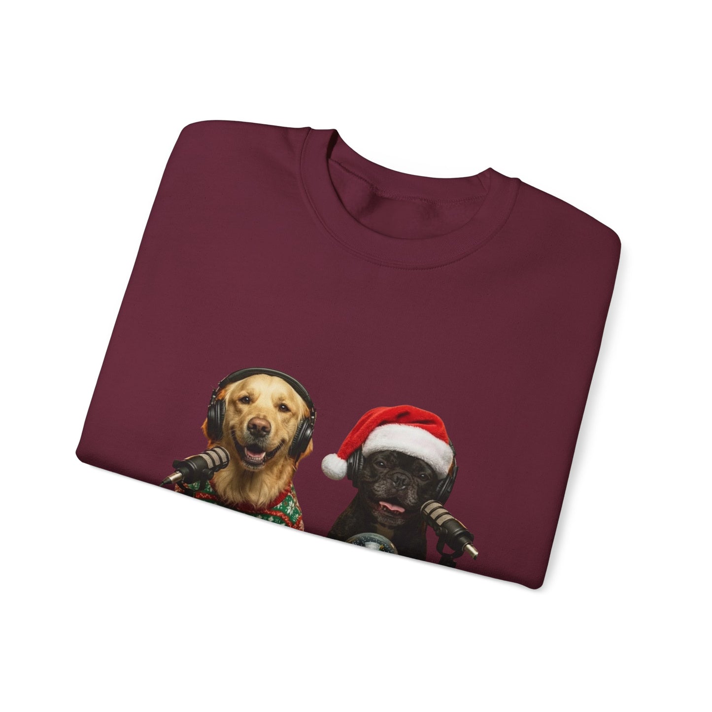Goldie & Frenchie Christmas Crewneck with G&F sleeves