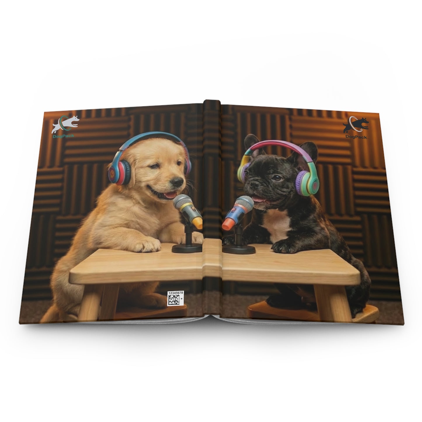 Baby Goldie & Frenchie Puppies In The Studio, Perforated, Lined, Notebook