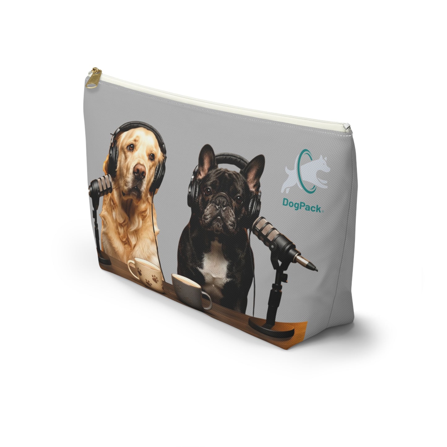 Goldie & Frenchie Playful Puppies and Serious Adults Accessory Pouch