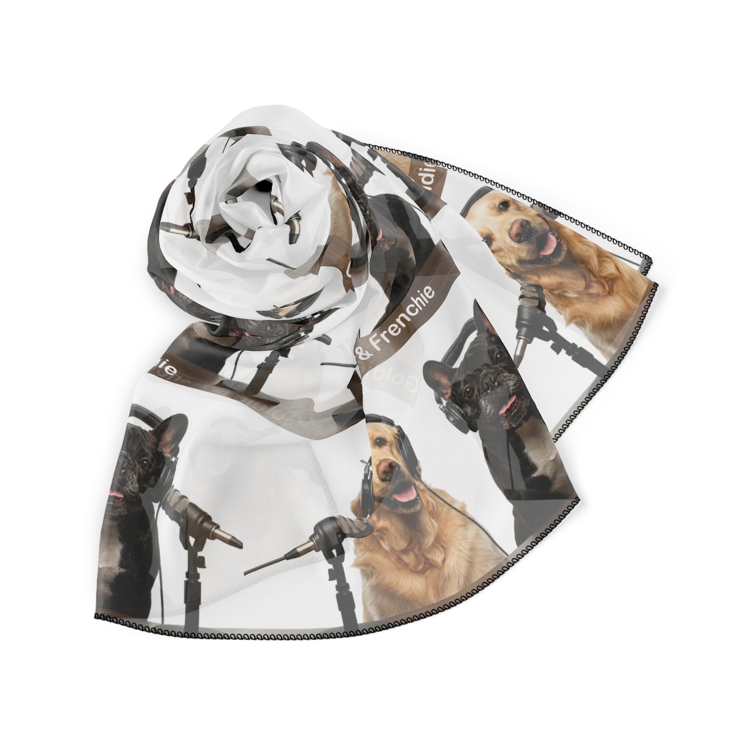 Goldie & Frenchie Square Repeat Pattern Scarf - 2 sizes available