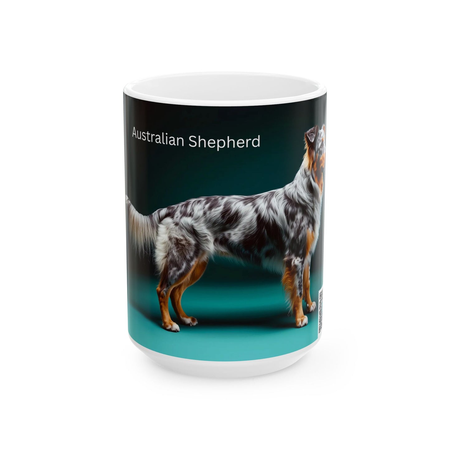 Australian Shepherd Ceramic Mug – Blue Teal Dog Breed Coffee Cup (11oz, 15oz)