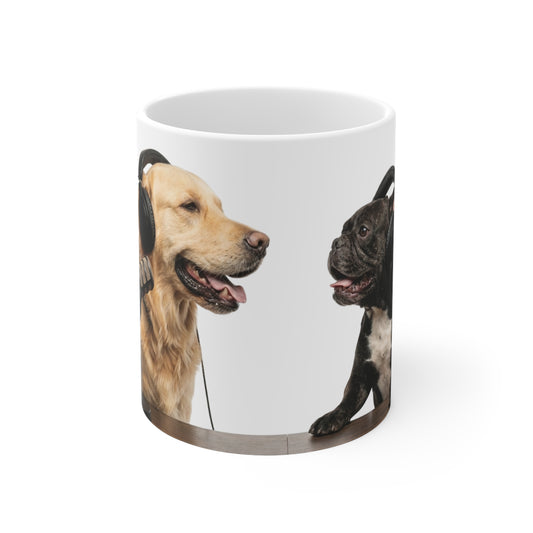 Goldie & Frenchie Chatting Ceramic Mug, (11oz, 15oz) - Made and Ships from Australia