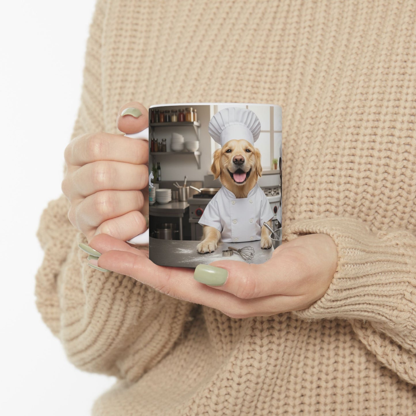 Goldie & Frenchie 'Helping in the Kitchen' - Coffee Ceramic Mug, (11oz, 15oz)